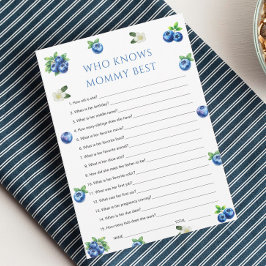 Convites Blueberry Baby Shower Who Knows Mommy Best Game 