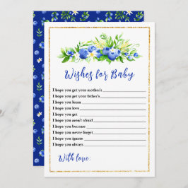 Convites Blueberry Floral Baby Shower Wishes For Baby