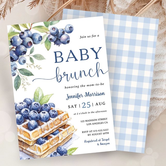 Convites Blueberry Waffle Baby Brunch Boy Baby Shower (Criador carregado)