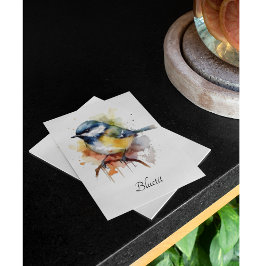 Convites Bluetit bonito em uma ramificação, personalizado