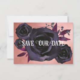 Convites Blush Black Rosa Photo Salve Nossa Data