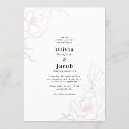 Convites Blush Blossoms Floral Wedding Design