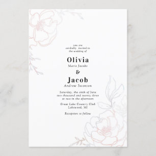 Convites Blush Blossoms Floral Wedding Design