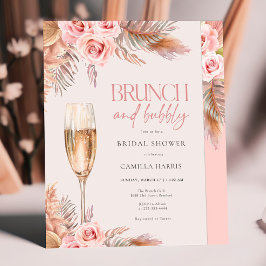 Convites Blush Brunch e Chá de panela de Grass de Borracha