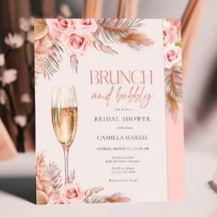Convites Blush Brunch e Chá de panela de Grass de Borracha
