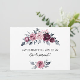 Convites Blush Burgundy Will You Be My Bridesmaid