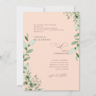 Convites Blush Cascading Greenery Casando Ambos Os Pais Inv