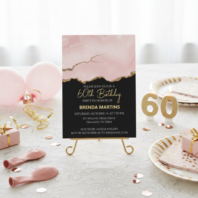 Convites Blush Champagne Dourado Glitter Aquarela (Criador carregado)