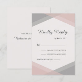 Convites Blush cinza geométrico elegante moderno casamento 