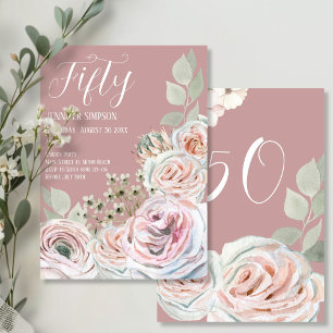 Convites Blush Delicate Watercolor Flepink Aniversário