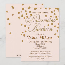 Convites Blush Dourado de Bridesmaids Luncheids