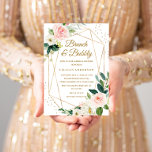 Convites Blush Dourado Floral Brunch E Chá de panela De Bor<br><div class="desc">Convites de chá de panela florais mais modernos na Loja Little Bayleigh!</div>