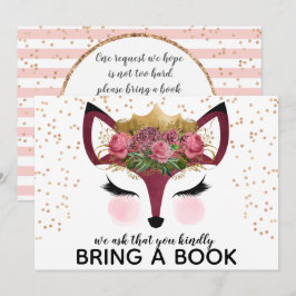Convites Blush e Dourada Fox Princess Tragam Um Livro
