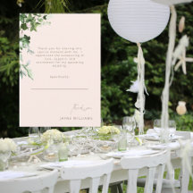 Blush e Dourada Mensagem Ivy Chá de panela Obrigad