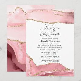 Convites Blush e Dourado Agate Drive by Chá