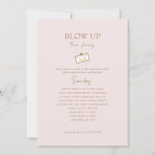 Convites Blush Explode Seu Texto Dourado de Recepção de Tel