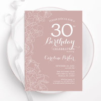 Blush Floral aniversário de 30 anos