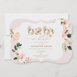 Convites Blush floral elegante bebê em chá de fraldas flora