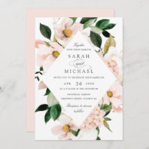 Blush Floral Magnolia Hydrangea Casamento Elegante