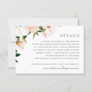 Convites Blush Floral Magnolia Hydrangea Detalhes Elegantes