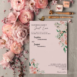 Convites Blush Floral Rosa Nada Rico Apenas Adora Casamento