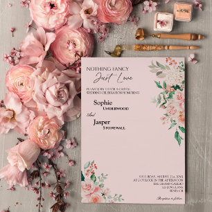 Convites Blush Floral Rosa Nada Rico Apenas Adora Casamento