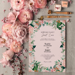 Convites Blush Floral Rosa Simples Nada Casamento Rico