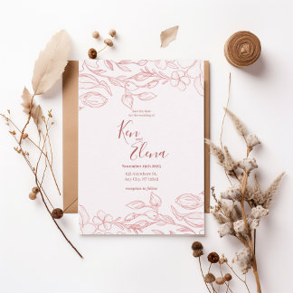 Convites Blush Floral Save the Date Invitation
