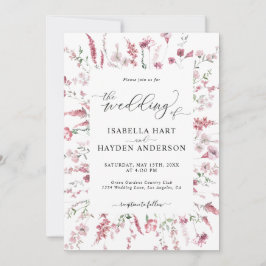 Convites Blush Floral Selvagem Tudo Em Um Casamento De Códi