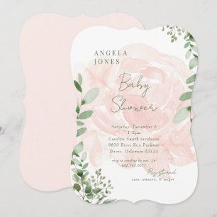 Convites Blush Floral Sweet Baby Girl Chá II