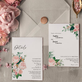 Convites Blush Floral White Detalhes Todos Em Um Casamento
