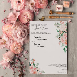 Convites Blush Floral White Nada Rico Apenas Ame Casamento