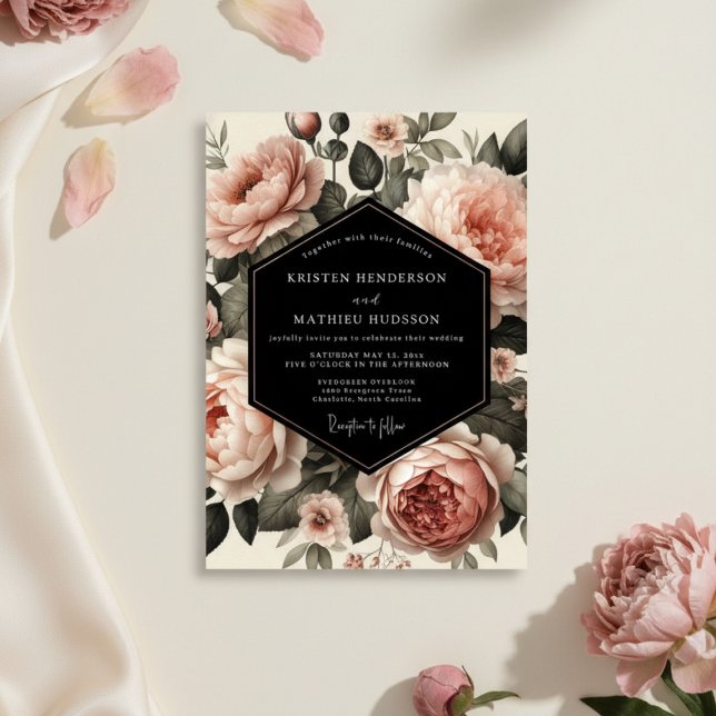 Convites Blush Garden Bloom Wedding (Criador carregado)
