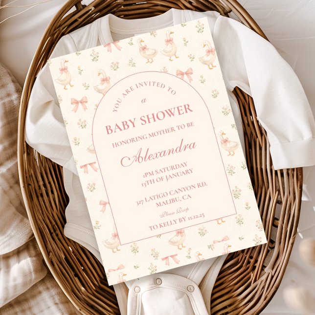 Convites Blush Goose Storybook Baby Shower (Criador carregado)
