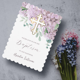 Convites Blush Hydrangea Baptism