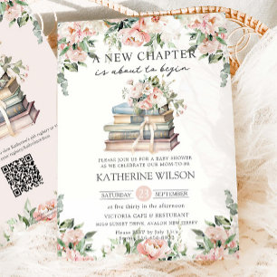 Convites Blush Ivory Floral Books Novo Chá de fraldas do Ca