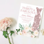 Convites Blush & Ivory Flowers Rosa aniversário de 30 anos<br><div class="desc">Blush & Ivory Flowers Rosa Dourado Convite para aniversário de 30 anos de palhaço Muito mais variações de cor de vestido e arranjos de flores na coleção (veja abaixo)</div>
