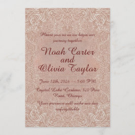 Convites Blush Lace Elegant Wedding Invitation