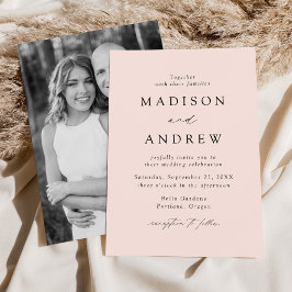 Convites Blush Modern Elegance Photo Wedding