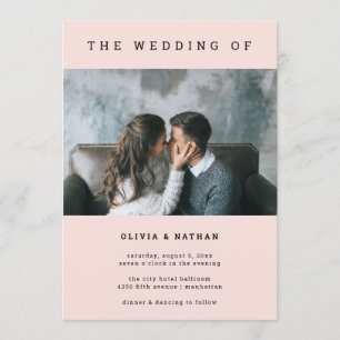 Convites Blush moderno e mínimo  Um Casamento Fotográfico
