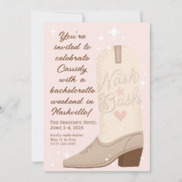 Convites Blush Nash Bash Cowgirl Boot Festa de solteira