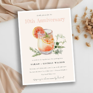Convites Blush Orange Green Coctail em qualquer aniversário