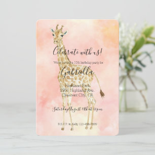 Convites Blush Peach Giraffe