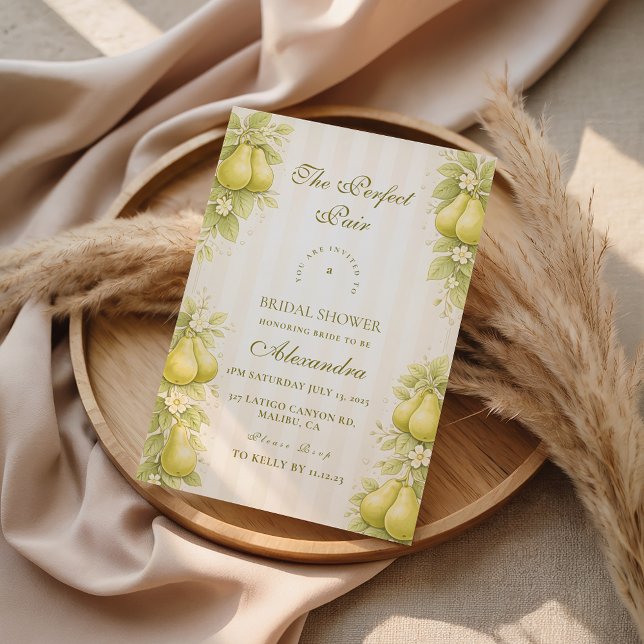 Convites Blush Pear Perfect Pair Bridal Shower (Criador carregado)