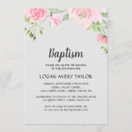 Convites Blush Peonies no Batismo das Cinzas