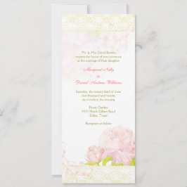Convites Blush Peony Buquê Casamento Vertical Longo