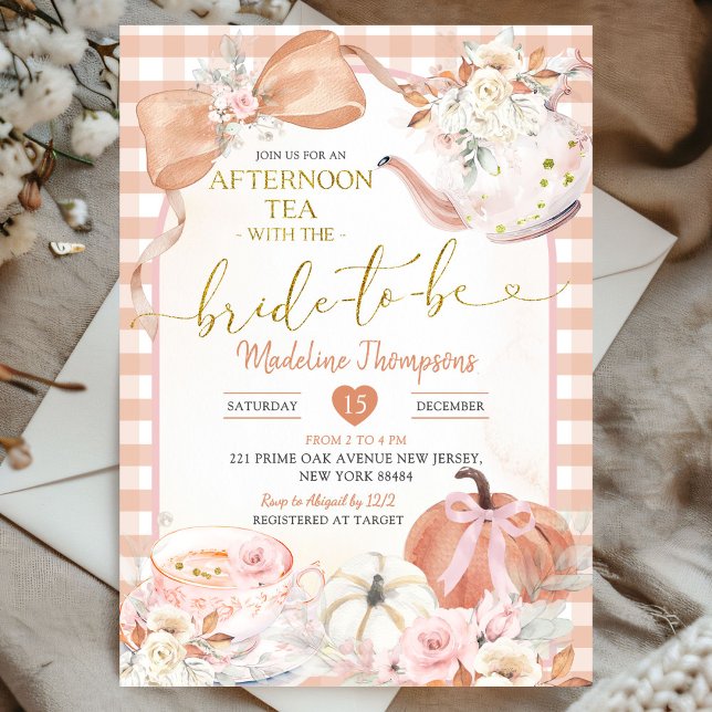 Convites Blush Pink Afternoon Tea Party Bridal Shower (Criador carregado)