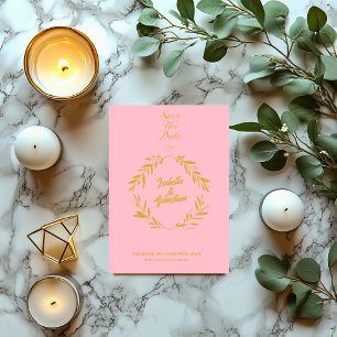 Convites Blush Pink e Diamond Dourado salvem o casamento de