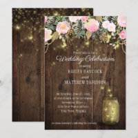 Blush Pink e Dourados Fireflies Casamento Mason Ja