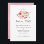 Convites Blush Pink e Yellow Floral Bat Mitzvah<br><div class="desc">Blush Aquarelle Rosas e Peonies amarelos Bat Mitzvah convites em tons pastéis com sotaques verdes projetados para serem rápida e facilmente personalizados de acordo com suas especificidades.</div>